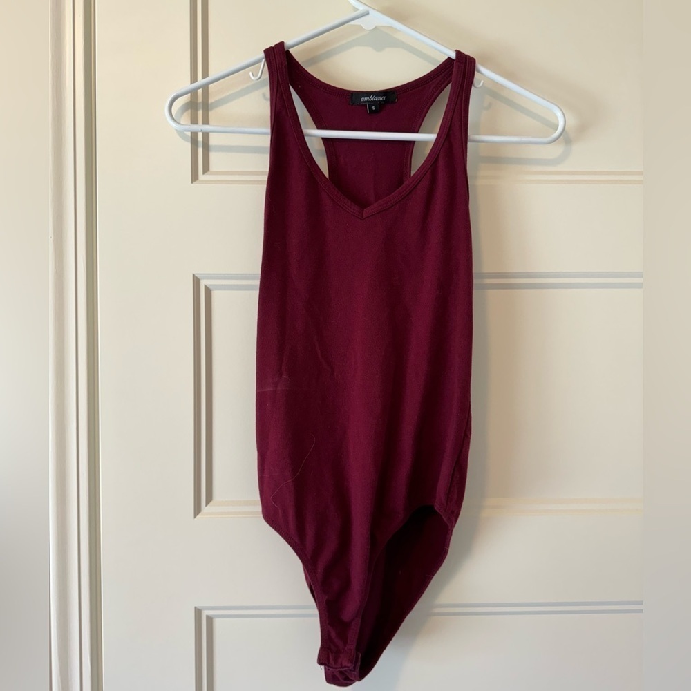 Ambiance Burgundy Bodysuit Size Small